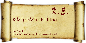 Káplár Ellina névjegykártya